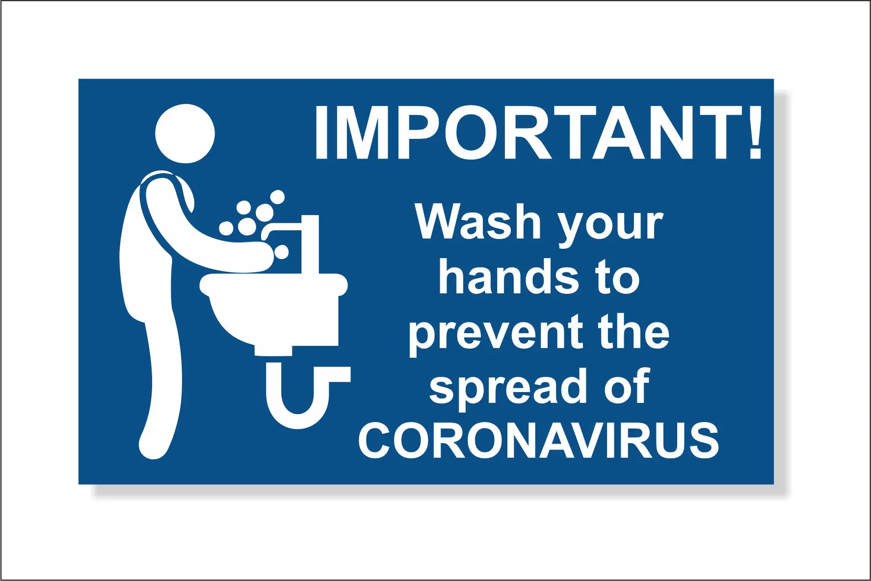 Wash your hands to prevent Corona, 70mm x 120mm Covid Sign, 19, with Self-Adhesive back - Image 3