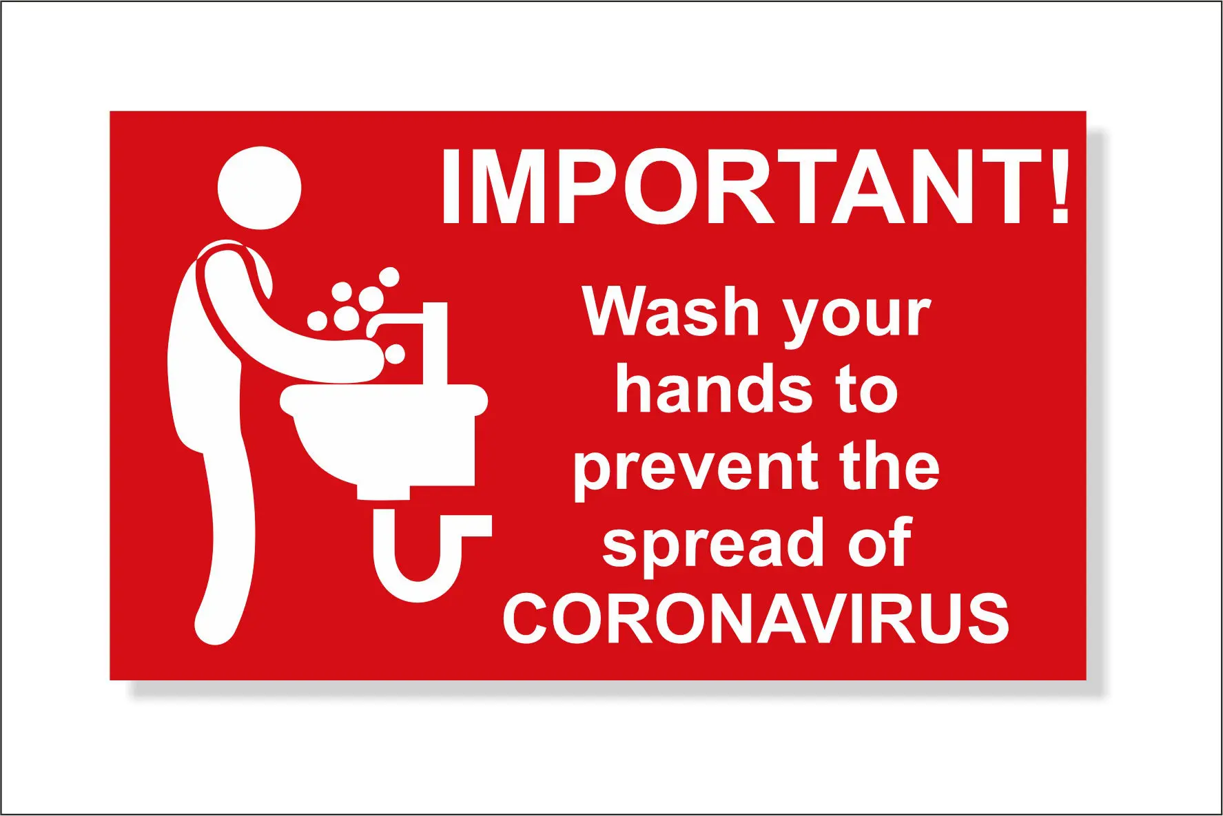 Wash your hands to prevent Corona, 70mm x 120mm Covid Sign, 19, with Self-Adhesive back - Image 4
