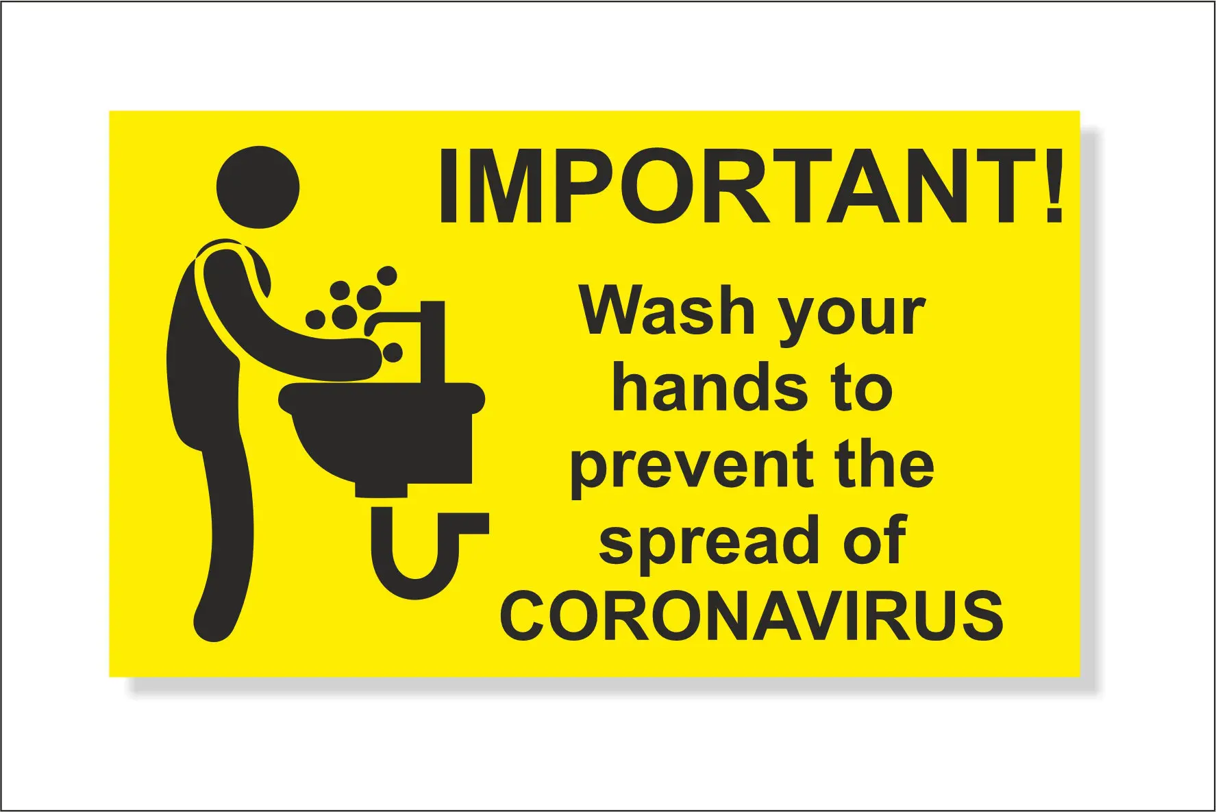 Wash your hands to prevent Corona, 70mm x 120mm Covid Sign, 19, with Self-Adhesive back - Image 5