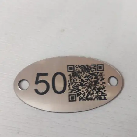1-50 Laser Engraved Number Table Tags with QR Code, Locker, Pub, Restaurant, Clubs