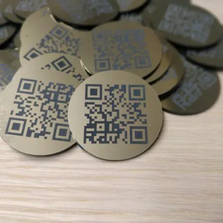 Alternative view of 40mm Custom QR Code Laser Engraved  Discs, Table, Tags, Locker, Restaurant, Clubs