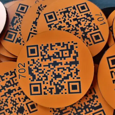 50mm Round Custom QR Code Laser Engraved Discs, Table, Tags, Locker, Restaurant, Clubs