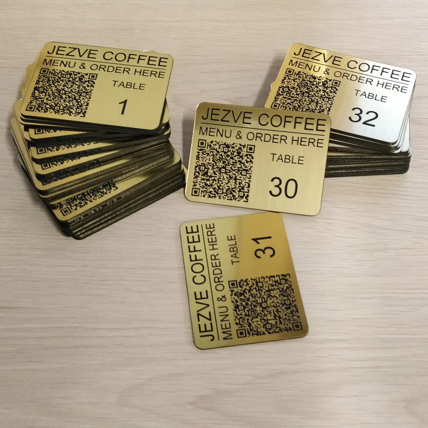 60mm x 80mm QR Code and NFC Custom Laser Engraved Tag, Scan or Tap to order, Restaurant, Clubs - Image 3