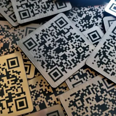 Alternative view of 6"x6" (152mm x 152mm) Customised QR Code Laser Engraved  Tags, Facebook, Instagram, TikTok, Twitter, Table, Tags, Locker, Restaurant, Clubs