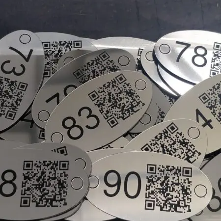 Laser Engraved Number Table Tags with QR Code, Locker, Pub, Restaurant, Clubs