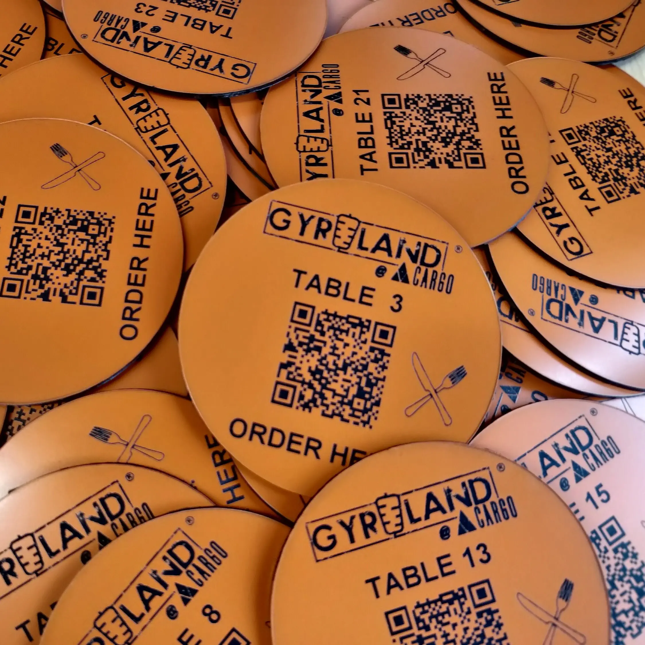 Personalised QR Code Laser Engraved Discs, 85mm diameterTable Tags, Locker, Restaurant, Clubs - Image 3