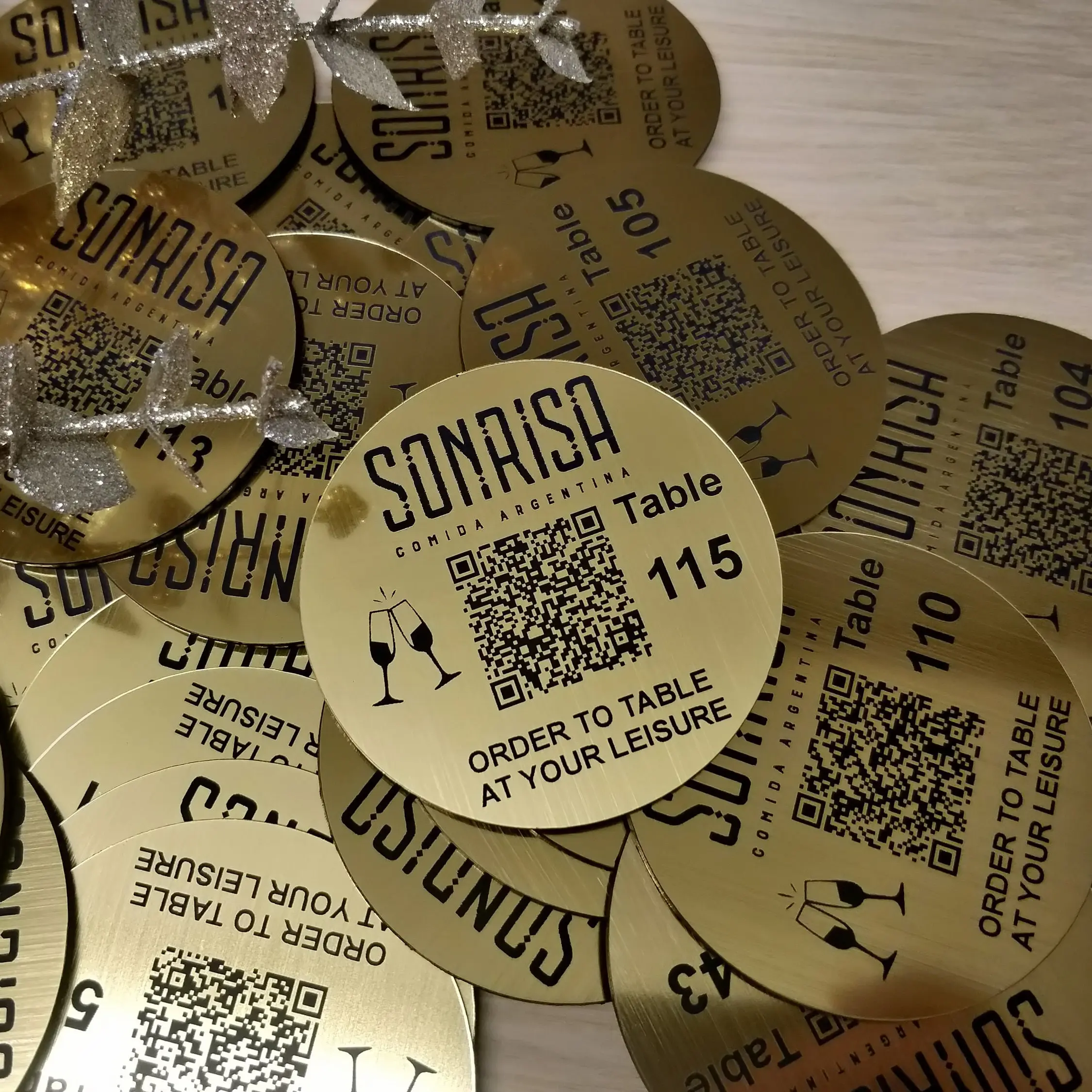 Personalised QR Code Laser Engraved Discs, 85mm diameterTable Tags, Locker, Restaurant, Clubs - Image 6