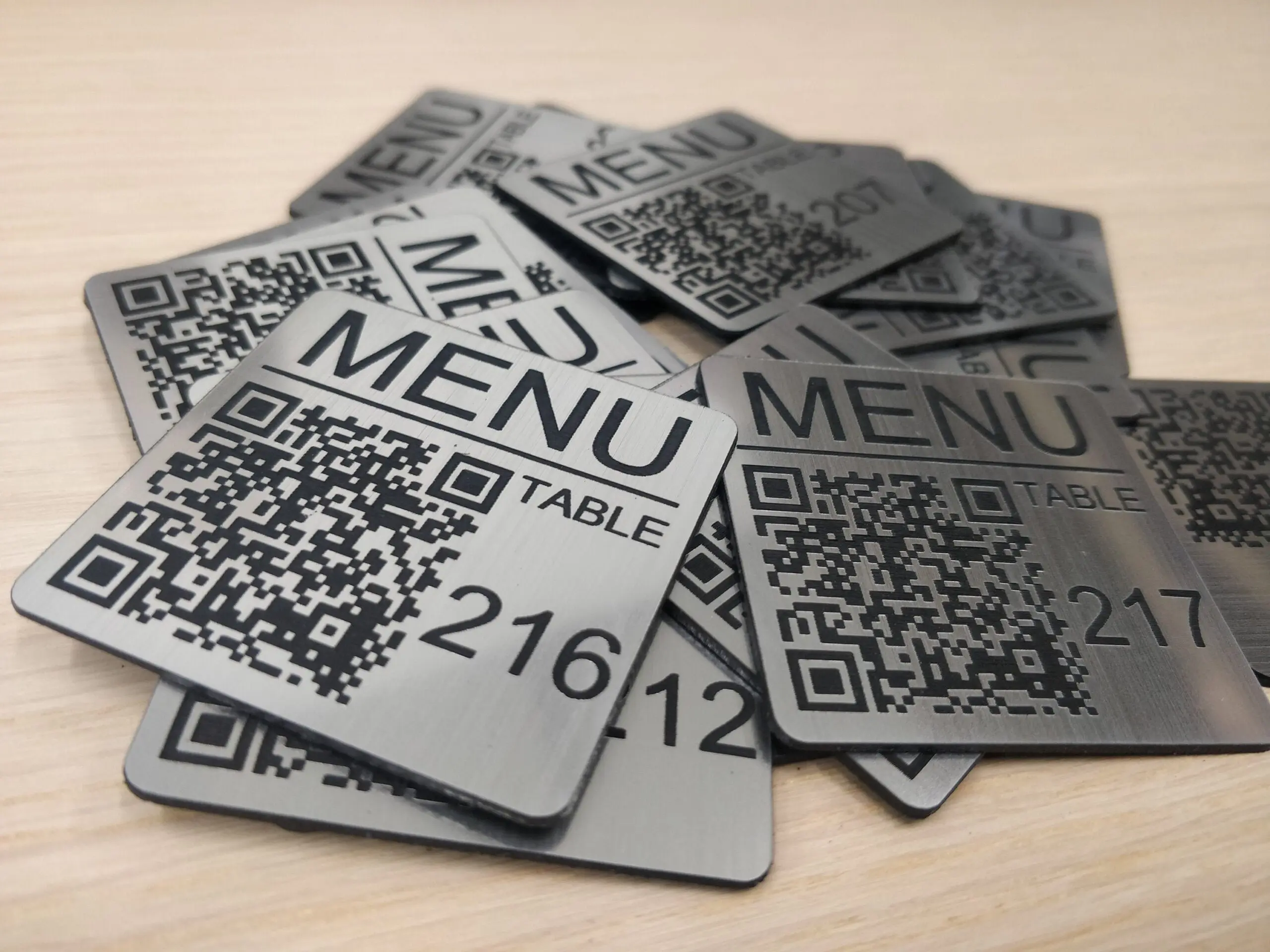 60mm square QR Code Custom Laser Engraved Tag, Table, Tags, Disc, Locker, Restaurant, Clubs