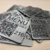 QR Code Custom Laser Engraved  Tag, 70mm square, Table, Tags, Disc, Locker, Restaurant, Clubs