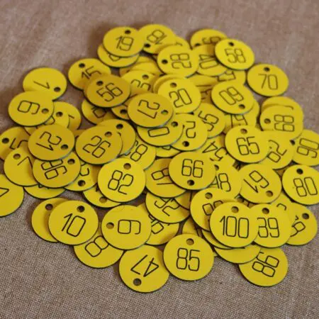 Alternative view of Set of 100x3cm CNC Engraved Number Discs, Table, Tags, Locker, Restaurant,Clubs