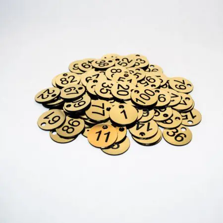 Set of 100x3cm Laser Engraved Number Discs, Table, Tags, Locker, Restaurant,Clubs
