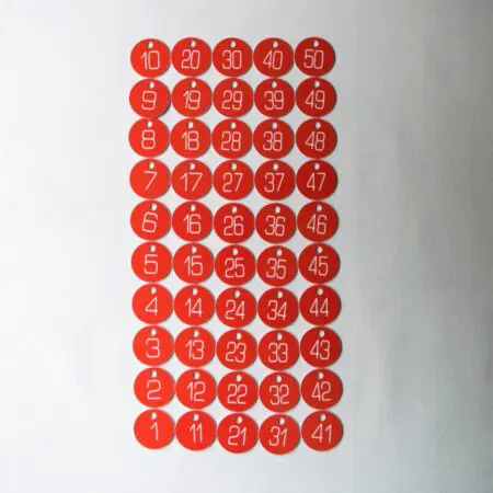 Set of 100x3cm Laser Engraved Number Discs, Table, Tags, Locker, Restaurant,Clubs