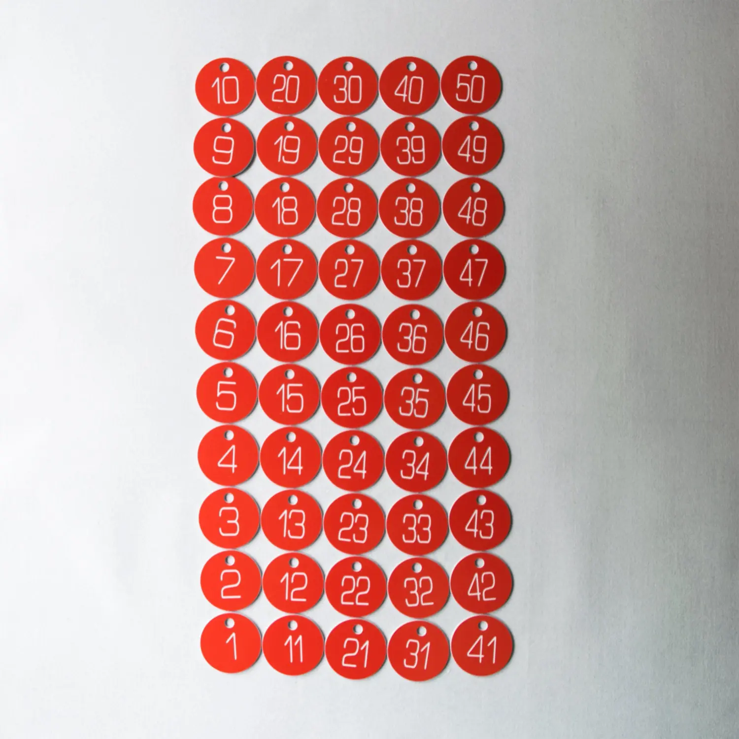 Set of 100x3cm Laser Engraved Number Discs, Table, Tags, Locker, Restaurant,Clubs