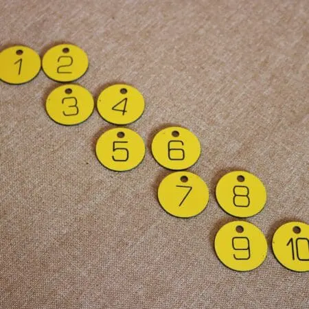 Alternative view of Set of 10x3cm CNC Engraved Number Discs, Table, Tags, Locker, Restaurant,Clubs