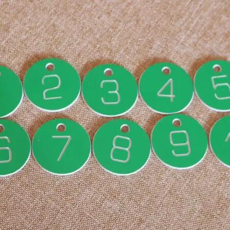 Alternative view of Set of 10x3cm CNC Engraved Number Discs, Table, Tags, Locker, Restaurant,Clubs