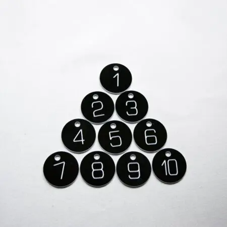 Set of 10x3cm  Engraved Number Discs, Table, Tags, Locker, Restaurant,Clubs