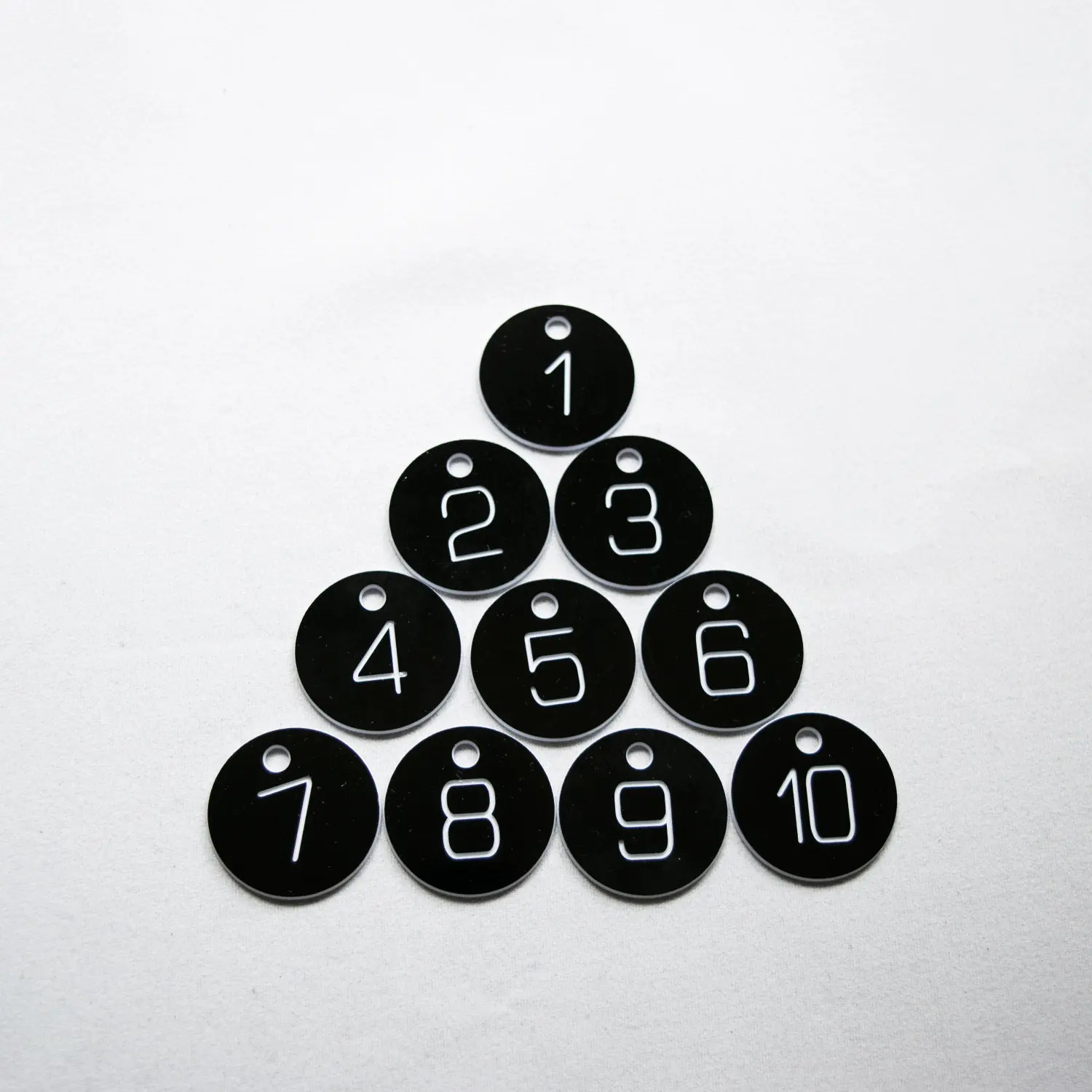Set of 10x3cm Engraved Number Discs, Table, Tags, Locker, Restaurant,Clubs