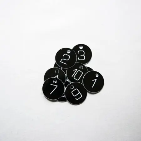 Alternative view of Set of 10x3cm  Engraved Number Discs, Table, Tags, Locker, Restaurant,Clubs