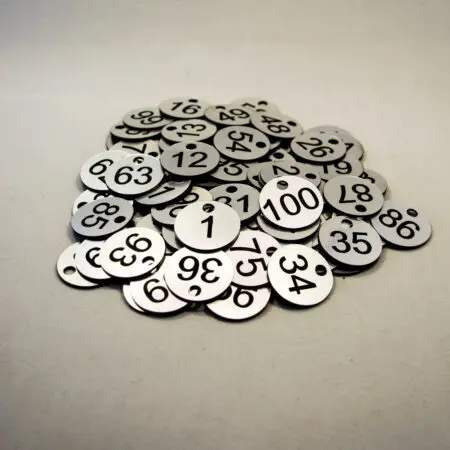 Set of 120x3cm Laser Engraved Number Discs, Table, Tags, Locker, Restaurant,Clubs