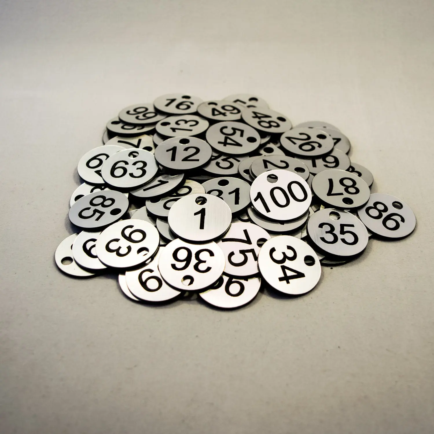 Set of 120x3cm Laser Engraved Number Discs, Table, Tags, Locker, Restaurant,Clubs