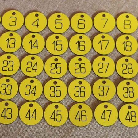 Set of 50x3cm Engraved Number Discs, Table, Tags, Locker, Restaurant,Clubs