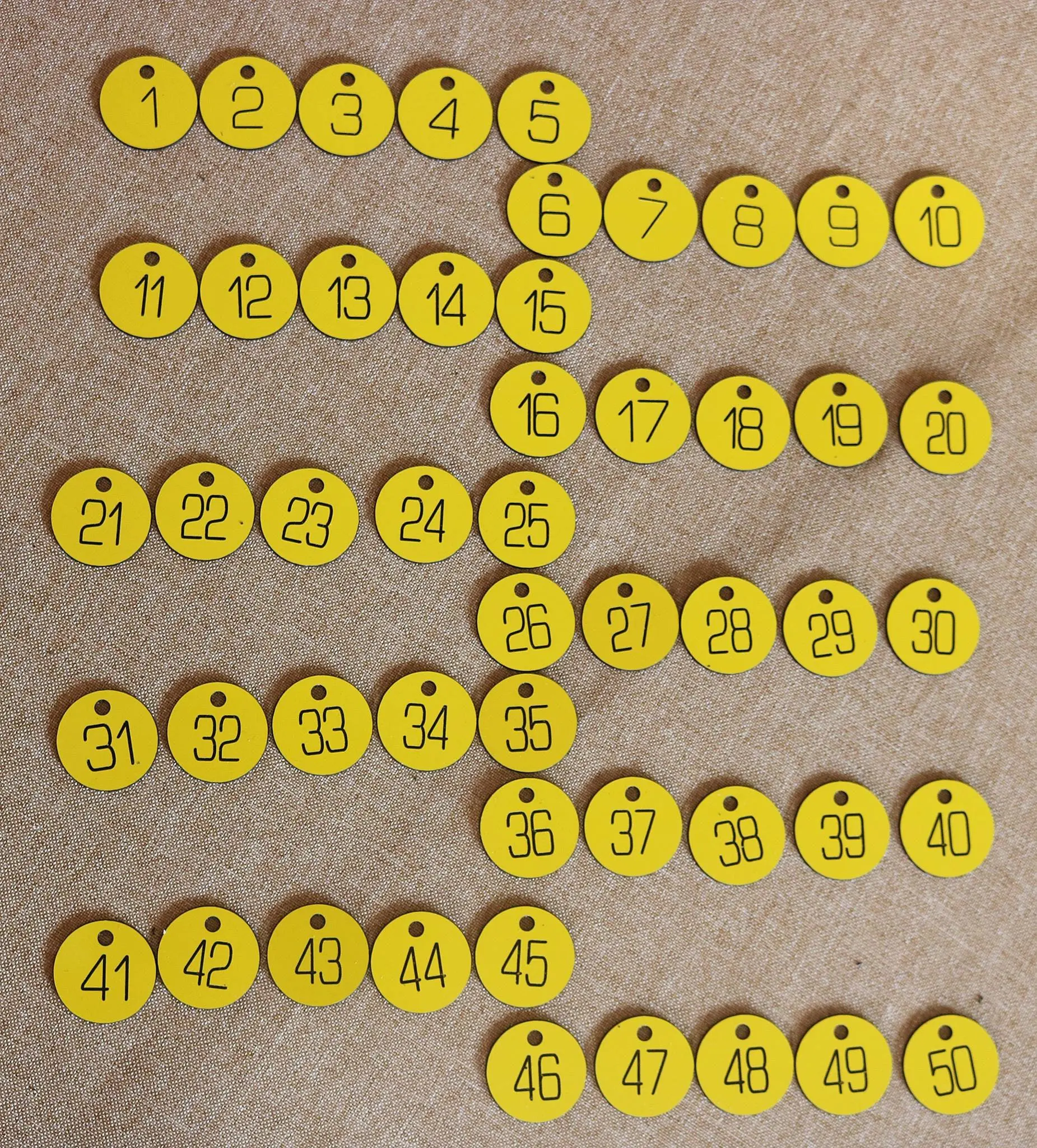 Set of 50x3cm Engraved Number Discs, Table, Tags, Locker, Restaurant,Clubs - Image 2