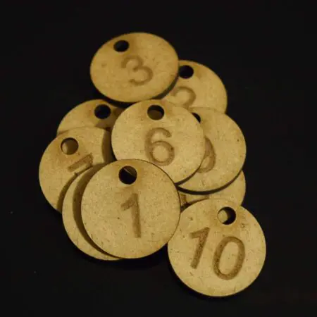 Set of 50x3cm Laser Engraved MDF Number Discs, Table, Tags, Locker, Restaurant,Clubs