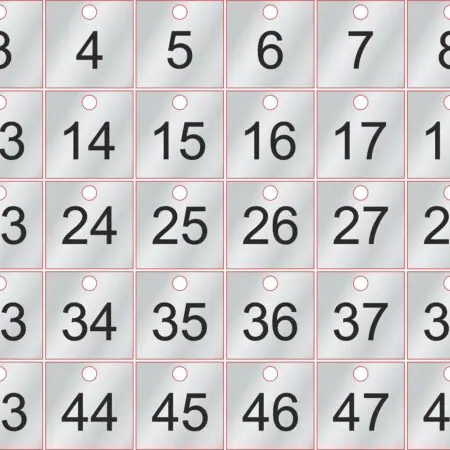Set of 50x3cm Laser Engraved Number Square , Table, Tags, Locker, Restaurant,Clubs