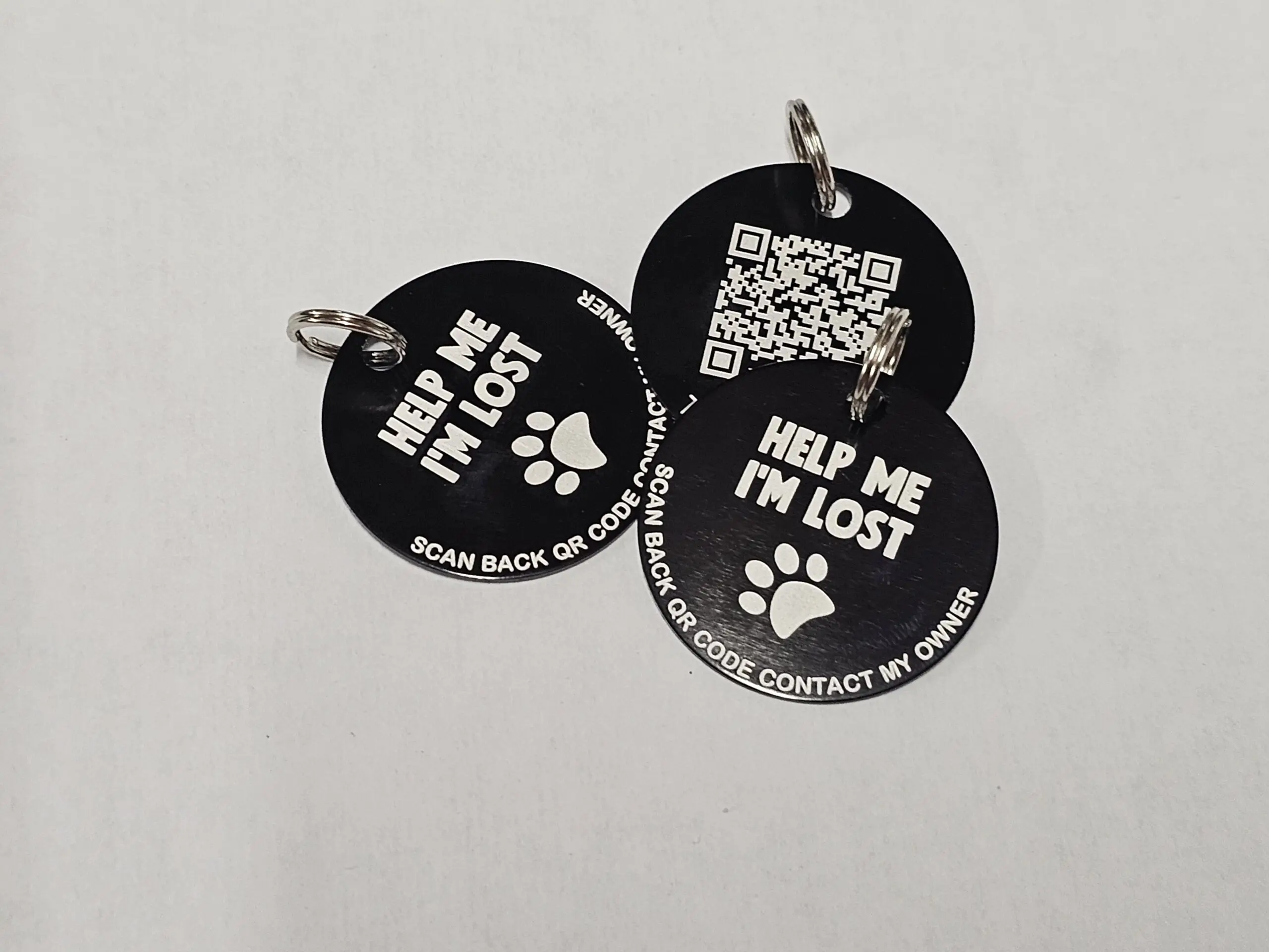 35mm diameter Aluminium QR code Pets tag, FREE ScanKeep membership included