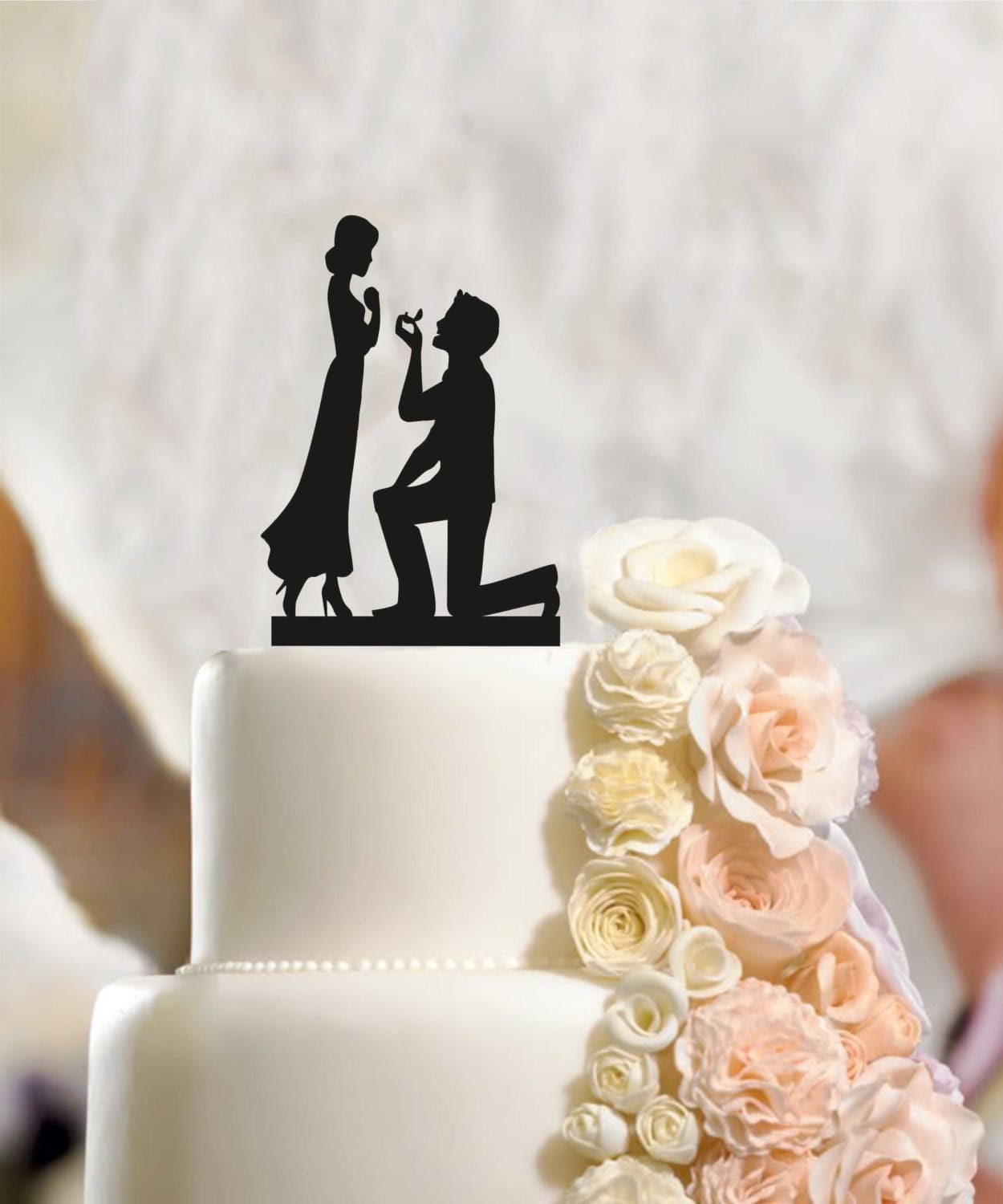 Amazon.com: Traditional Bride & Groom Wedding Cake Topper, Bride And Groom  Silhouette, Fiance & Fiancee, Mr And Acrylic Sign Cake Toppers/Cupcake  Toppers, Party Cake Decorations Supplies for Cool Guy Girl. : Grocery